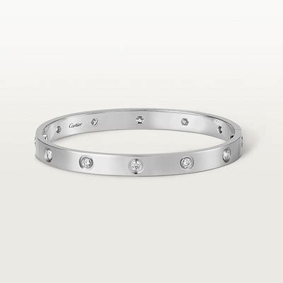 cartier love bracelet 10 diamonds white gold|cartier love bracelet with screwdriver.